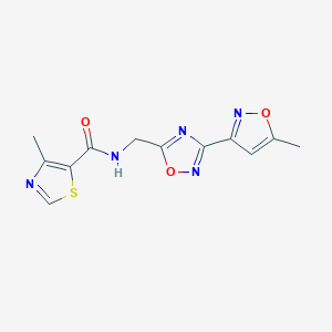 4-methyl-N-((3-(5-methylisoxazol-3-yl)-1,2,4-oxadiazol-5-yl)methyl)thiazole-5-carboxamide