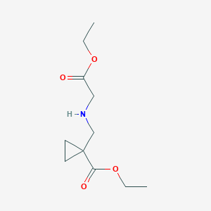 molecular formula C11H19NO4 B2526574 1-((2-乙氧基-2-氧代乙基氨基)甲基)环丙烷羧酸乙酯 CAS No. 400841-00-1