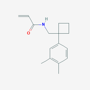 molecular formula C16H21NO B2526582 N-[[1-(3,4-Dimethylphenyl)cyclobutyl]methyl]prop-2-enamide CAS No. 2188733-61-9