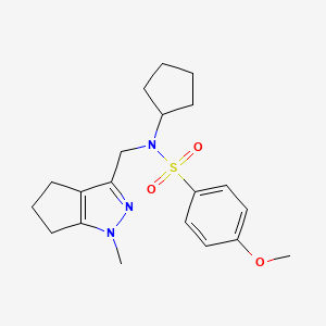 N-cyclopentyl-4-methoxy-N-((1-methyl-1,4,5,6-tetrahydrocyclopenta[c]pyrazol-3-yl)methyl)benzenesulfonamide