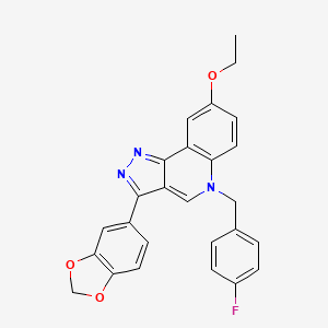 3-(1,3-Benzodioxol-5-yl)-8-ethoxy-5-[(4-fluorophenyl)methyl]pyrazolo[4,3-c]quinoline