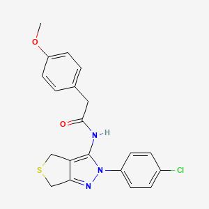 N-[2-(4-chlorophenyl)-4,6-dihydrothieno[3,4-c]pyrazol-3-yl]-2-(4-methoxyphenyl)acetamide