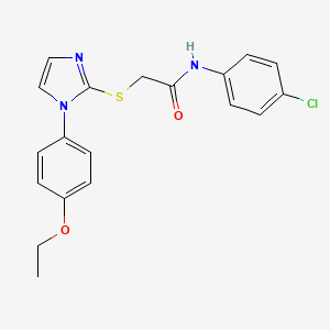molecular formula C19H18ClN3O2S B2526592 N-(4-chlorophenyl)-2-[1-(4-ethoxyphenyl)imidazol-2-yl]sulfanylacetamide CAS No. 688336-49-4