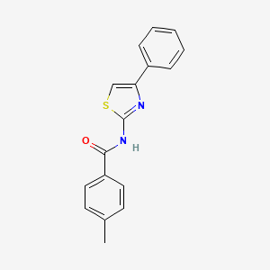 molecular formula C17H14N2OS B2526595 4-Methyl-N-(4-phenyl-1,3-thiazol-2-yl)benzamide CAS No. 87614-00-4