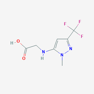 molecular formula C7H8F3N3O2 B2526603 2-[[2-Methyl-5-(trifluoromethyl)pyrazol-3-yl]amino]acetic acid CAS No. 2247207-49-2