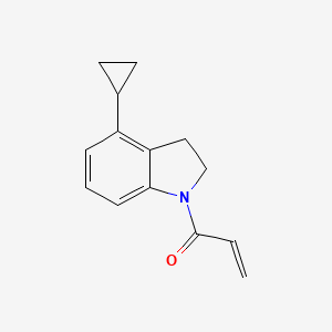 molecular formula C14H15NO B2526604 1-(4-Cyclopropyl-2,3-dihydroindol-1-yl)prop-2-en-1-one CAS No. 2190142-00-6
