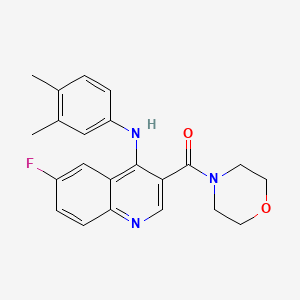 (4-((3,4-Dimethylphenyl)amino)-6-fluoroquinolin-3-yl)(morpholino)methanone