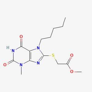 Methyl 2-(3-methyl-2,6-dioxo-7-pentylpurin-8-yl)sulfanylacetate