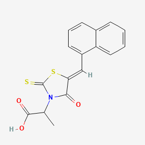 molecular formula C17H13NO3S2 B2526623 (Z)-2-(5-(naphthalen-1-ylmethylene)-4-oxo-2-thioxothiazolidin-3-yl)propanoic acid CAS No. 330210-28-1