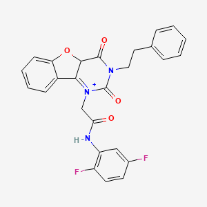 molecular formula C26H19F2N3O4 B2526627 N-(2,5-difluorophenyl)-2-[4,6-dioxo-5-(2-phenylethyl)-8-oxa-3,5-diazatricyclo[7.4.0.0^{2,7}]trideca-1(9),2(7),10,12-tetraen-3-yl]acetamide CAS No. 1326860-54-1