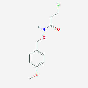 molecular formula C11H14ClNO3 B2526628 3-Chloro-N-[(4-methoxyphenyl)methoxy]propanamide CAS No. 2005501-35-7
