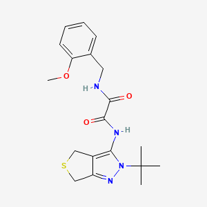 molecular formula C19H24N4O3S B2526629 N'-(2-叔丁基-4,6-二氢噻吩并[3,4-c]吡唑-3-基)-N-[(2-甲氧基苯基)甲基]草酰胺 CAS No. 899994-07-1