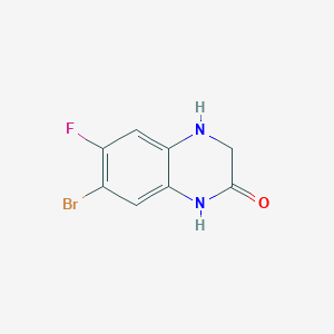 molecular formula C8H6BrFN2O B2526630 7-溴-6-氟-3,4-二氢喹喔啉-2(1H)-酮 CAS No. 170098-97-2