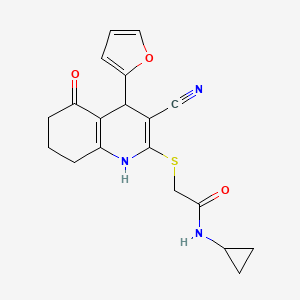 2-{[3-cyano-4-(furan-2-yl)-5-oxo-1,4,5,6,7,8-hexahydroquinolin-2-yl]sulfanyl}-N-cyclopropylacetamide