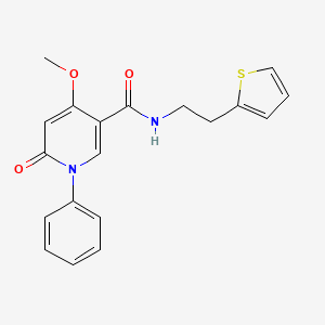 4-methoxy-6-oxo-1-phenyl-N-(2-(thiophen-2-yl)ethyl)-1,6-dihydropyridine-3-carboxamide