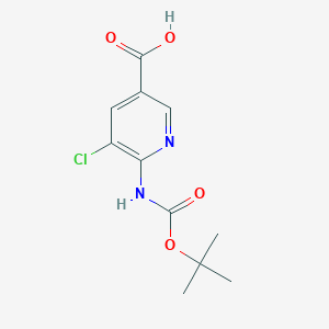 5-Chloro-6-[(2-methylpropan-2-yl)oxycarbonylamino]pyridine-3-carboxylic acid