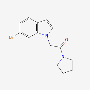 molecular formula C14H15BrN2O B2526648 2-(6-bromo-1H-indol-1-yl)-1-(pyrrolidin-1-yl)ethanone CAS No. 1081145-06-3
