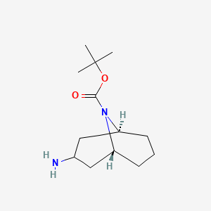 molecular formula C13H24N2O2 B2526652 外消旋-3-氨基-9-叔丁氧羰基-9-氮杂双环[3.3.1]壬烷 CAS No. 1887167-87-4