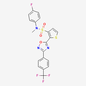 molecular formula C20H13F4N3O3S2 B2526655 N-(4-fluorophenyl)-N-methyl-2-{3-[4-(trifluoromethyl)phenyl]-1,2,4-oxadiazol-5-yl}thiophene-3-sulfonamide CAS No. 1207004-41-8