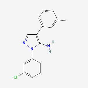 molecular formula C16H14ClN3 B2526668 1-(3-chlorophenyl)-4-(3-methylphenyl)-1H-pyrazol-5-amine CAS No. 242797-15-5