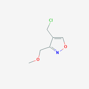 molecular formula C6H8ClNO2 B2526679 4-(氯甲基)-3-(甲氧基甲基)-1,2-恶唑 CAS No. 2219374-39-5
