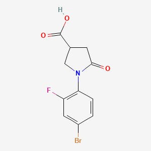 molecular formula C11H9BrFNO3 B2526691 1-(4-溴-2-氟苯基)-5-氧代吡咯烷-3-羧酸 CAS No. 1016697-56-5
