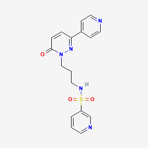 molecular formula C17H17N5O3S B2526694 N-(3-(6-oxo-3-(pyridin-4-yl)pyridazin-1(6H)-yl)propyl)pyridine-3-sulfonamide CAS No. 1021072-37-6