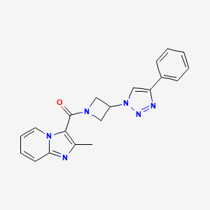 molecular formula C20H18N6O B2526697 (2-methylimidazo[1,2-a]pyridin-3-yl)(3-(4-phenyl-1H-1,2,3-triazol-1-yl)azetidin-1-yl)methanone CAS No. 2034265-45-5