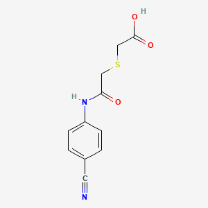 molecular formula C11H10N2O3S B2526702 2-({[(4-Cyanophenyl)carbamoyl]methyl}sulfanyl)acetic acid CAS No. 338409-71-5