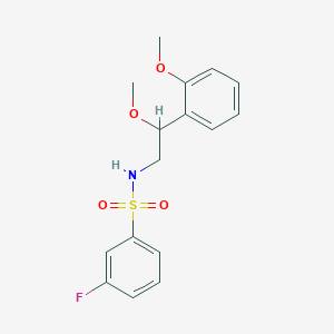 molecular formula C16H18FNO4S B2526718 3-氟-N-(2-甲氧基-2-(2-甲氧基苯基)乙基)苯磺酰胺 CAS No. 1788558-48-4