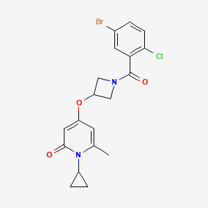 molecular formula C19H18BrClN2O3 B2526724 4-((1-(5-溴-2-氯苯甲酰基)氮杂环丁-3-基)氧基)-1-环丙基-6-甲基吡啶-2(1H)-酮 CAS No. 2034387-53-4