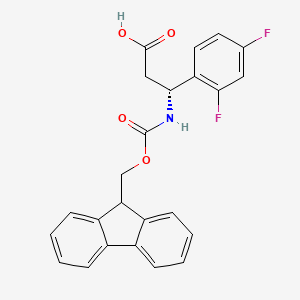 molecular formula C24H19F2NO4 B2526731 (R)-3-(2,4-Difluoro-phenyl)-3-(9H-fluoren-9-ylmethoxycarbonylamino)-propionic acid CAS No. 1260614-57-0