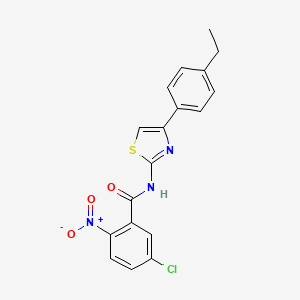 molecular formula C18H14ClN3O3S B2526732 5-chloro-N-[4-(4-ethylphenyl)-1,3-thiazol-2-yl]-2-nitrobenzamide CAS No. 476282-63-0