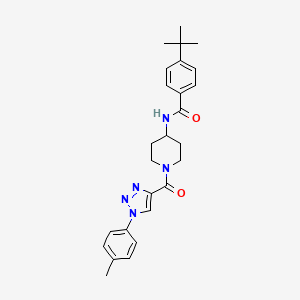 molecular formula C26H31N5O2 B2526735 4-(tert-butyl)-N-(1-(1-(p-tolyl)-1H-1,2,3-triazole-4-carbonyl)piperidin-4-yl)benzamide CAS No. 1251549-90-2