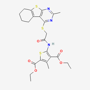 Diethyl 3-methyl-5-({[(2-methyl-5,6,7,8-tetrahydro[1]benzothieno[2,3-d]pyrimidin-4-yl)sulfanyl]acetyl}amino)thiophene-2,4-dicarboxylate