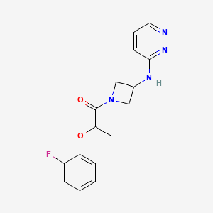 molecular formula C16H17FN4O2 B2526742 2-(2-Fluorophenoxy)-1-{3-[(pyridazin-3-yl)amino]azetidin-1-yl}propan-1-one CAS No. 2097918-56-2