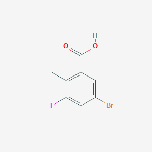 molecular formula C8H6BrIO2 B2526748 5-溴-3-碘-2-甲基苯甲酸 CAS No. 1379364-28-9