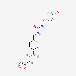 molecular formula C22H27N3O4 B2526749 (E)-1-((1-(3-(furan-2-yl)acryloyl)piperidin-4-yl)methyl)-3-(4-methoxybenzyl)urea CAS No. 1235690-58-0