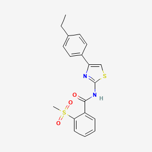 molecular formula C19H18N2O3S2 B2526761 N-(4-(4-乙基苯基)噻唑-2-基)-2-(甲磺酰基)苯甲酰胺 CAS No. 896362-03-1