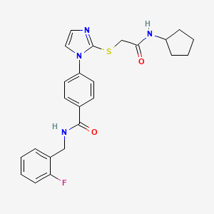 4-(2-((2-(cyclopentylamino)-2-oxoethyl)thio)-1H-imidazol-1-yl)-N-(2-fluorobenzyl)benzamide