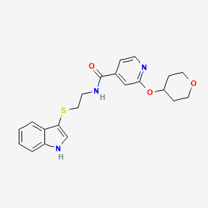 N-(2-((1H-indol-3-yl)thio)ethyl)-2-((tetrahydro-2H-pyran-4-yl)oxy)isonicotinamide
