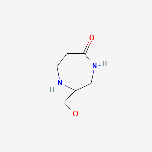 molecular formula C7H12N2O2 B2526814 2-氧杂-5,9-二氮杂螺[3.6]癸-8-酮 CAS No. 2091940-57-5