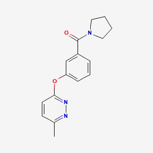 molecular formula C16H17N3O2 B2526826 （3-((6-甲基吡哒嗪-3-基)氧基)苯基)(吡咯烷-1-基)甲酮 CAS No. 1251609-84-3