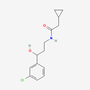 molecular formula C14H18ClNO2 B2526836 N-(3-(3-chlorophenyl)-3-hydroxypropyl)-2-cyclopropylacetamide CAS No. 2034456-74-9