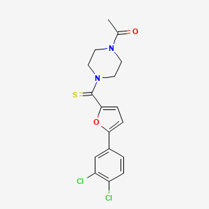 molecular formula C17H16Cl2N2O2S B2526837 1-(4-(5-(3,4-Dichlorophenyl)furan-2-carbonothioyl)piperazin-1-yl)ethanone CAS No. 394238-21-2