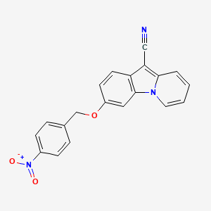 molecular formula C20H13N3O3 B2526846 3-[(4-Nitrobenzyl)oxy]pyrido[1,2-a]indole-10-carbonitrile CAS No. 339107-08-3