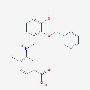 molecular formula C23H23NO4 B252685 3-{[2-(Benzyloxy)-3-methoxybenzyl]amino}-4-methylbenzoic acid 