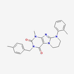 1-methyl-3-(4-methylbenzyl)-9-(o-tolyl)-6,7,8,9-tetrahydropyrimido[2,1-f]purine-2,4(1H,3H)-dione