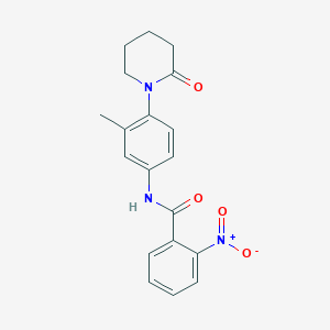 molecular formula C19H19N3O4 B2526862 N-(3-methyl-4-(2-oxopiperidin-1-yl)phenyl)-2-nitrobenzamide CAS No. 942013-61-8
