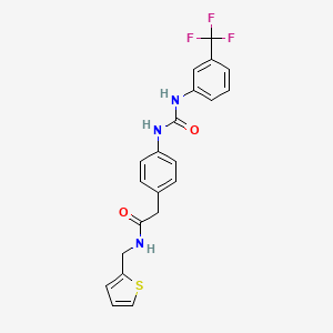 N-(thiophen-2-ylmethyl)-2-(4-(3-(3-(trifluoromethyl)phenyl)ureido)phenyl)acetamide